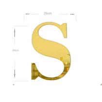 Acrílico Espelhado Decorativo Alfabeto Letra S Dourado