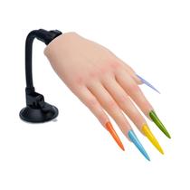 Acrílico Prego Prática Mão Silicone Mãos Falsas Modelo De Treinamento De Unhas Adereços De Filmagem