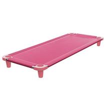 Acrimet Premium Empilhável Cama de Nap (Tubos de Aço Inoxidável) (Cama Rosa - Pés Rosa) (1 Unidade)