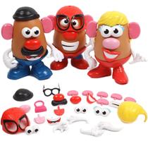 Action Figure Mr/Mrs Potato Head com 26 acessórios, 3 peças Action Figure Mr/Mrs Potato Head com 26 acessórios, 3 peças