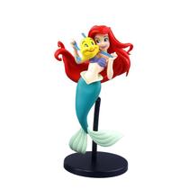 Action figure pequena sereia ariel e linguado flounder boneca disney 22cm