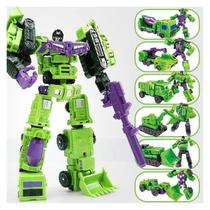 Action Figure Robot Toy Transformer 6 em 1 Devastator Action Figure Robot Toy Transformer 6 em 1 Devastator