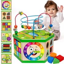 Activity Cube Duchong Wooden 7 em 1 para crianças de 12 a 18 meses