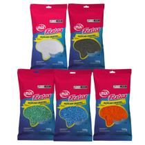 Açúcar Coloridos para Confeitaria Kit com 5 Pacotes 500g Cada Mix Açúcar Coloridos para Confeitaria Kit com 5 Pacotes 500g Cada Mix