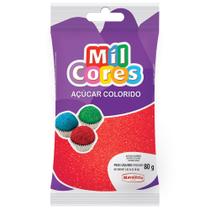 Açúcar Granulado Vermelho Mil Cores Mavalério 80g Açúcar Granulado Vermelho Mil Cores Mavalério 80g