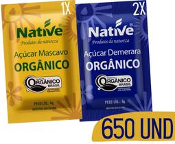 Açucar Organico Native 2x Demerara + 1x Mascavo - 650 Sachês