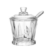 Açucareira vidro 190 ml com colher linha eleganza casart Açucareira vidro 190 ml com colher linha eleganza casart