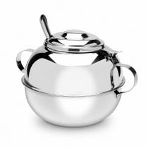 Açucareiro aço inox com tampa e colher 500g Ravinox 000411 Açucareiro aço inox com tampa e colher 500g Ravinox 000411