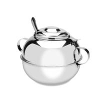 Açucareiro aço inox com tampa e colher 500g Ravinox 000411 Açucareiro aço inox com tampa e colher 500g Ravinox 000411