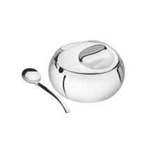 Açucareiro Aço Inox Com Tampa E Colher Tramontina Açucareiro Aço Inox Com Tampa E Colher Tramontina