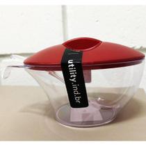 Açucareiro Acrílico Oval De Mesa Com Tampa E Colher Utility