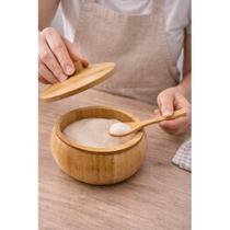 Açucareiro Bambu Sustentável Com Colher Design Prático Cozinha Organizador Açúcar Açucareiro Bambu Sustentável Com Colher Design Prático Cozinha Organizador Açúcar