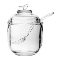 Açucareiro c/Colher e Tampa de Cristal Bird Transp.150ml Wolff