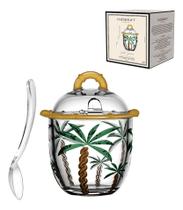 Açucareiro C/ Colher Trancoso Em Vidro Colorido 220ml Açucareiro C/ Colher Trancoso Em Vidro Colorido 220ml