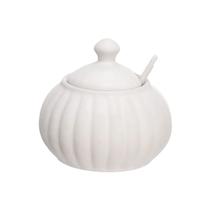 Açucareiro ceramica bella branco com colher 250ml hauskraft