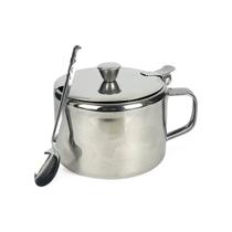 Açucareiro Com Colher Aço Inox Porta Açúcar Para Mesa 250g Açucareiro Com Colher Aço Inox Porta Açúcar Para Mesa 250g
