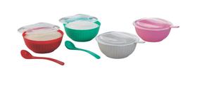 Açucareiro com Colher em Plástico Branco 300ml ( 44381 )