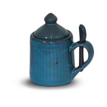 Açúcareiro com Tampa e Colher Cerâmica Louças Decoração Cafeterias Padarias Confeitarias Açúcareiro com Tampa e Colher Cerâmica Louças Decoração Cafeterias Padarias Confeitarias