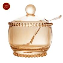Açucareiro cristal c/ colher pearl âmbar Açucareiro cristal c/ colher pearl âmbar