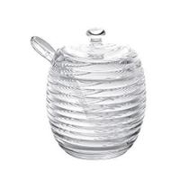 Açucareiro Cristal Com Colher E Tampa Colmeia Lyor 210Ml Açucareiro Cristal Com Colher E Tampa Colmeia Lyor 210Ml