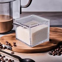 Açucareiro de Acrílico Premium com Tampa e Colher de Inox Açucareiro de Acrílico Premium com Tampa e Colher de Inox
