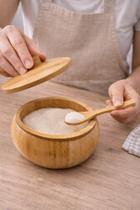 Açucareiro de Bambu com Colher Porta Açúcar Tampa Natural Cozinha Mesa Café Sustentável Elegante Prático Resistente