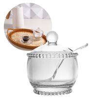 Açucareiro De Cristal com Colher Bolinhas Pearl Wolff 200 mL Açucareiro De Cristal com Colher Bolinhas Pearl Wolff 200 mL