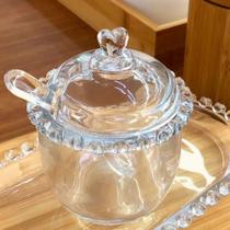 Açucareiro De Cristal Com Colher Coração Lyor Açucareiro De Cristal Com Colher Coração Lyor