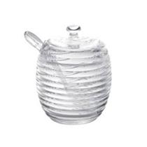 Açucareiro De Cristal com Colher e Tampa Colmeia Lyor 210ml Açucareiro De Cristal com Colher e Tampa Colmeia Lyor 210ml