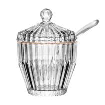 Açucareiro de Cristal com Fio Dourado Ouro Imperatriz 8x8x11cm Wolff Açucareiro de Cristal com Fio Dourado Ouro Imperatriz 8x8x11cm Wolff