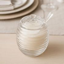 Açucareiro de Cristal com Tampa e Colher Colmeia 210ml Açucareiro de Cristal com Tampa e Colher Colmeia 210ml