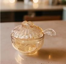 Açucareiro de Cristal Ecológico com Colher Imperial âmbar metalizado Lyor Açucareiro de Cristal Ecológico com Colher Imperial âmbar metalizado Lyor
