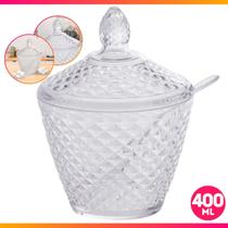 Açucareiro De Plástico Com Colher Luxxor Paramount 14x11x11cm Açucareiro De Plástico Com Colher Luxxor Paramount 14x11x11cm