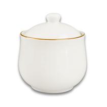 Açucareiro de Porcelana 300ml Com Borda Dourada Royal Hauskraft
