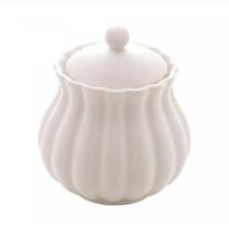 Açucareiro de Porcelana Pétala Branco Matt 10,5cm x 8,5cm - Wolff