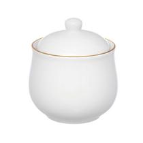 Açucareiro de Porcelana Royal Branco c/Borda Dourada 300ml