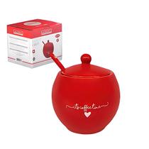 Açucareiro de Porcelana Vermelho 350ml Haüskraft