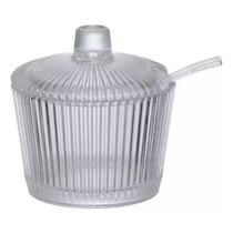 Açucareiro De Vidro C/ Colher E Tampa Graffiato 200ml