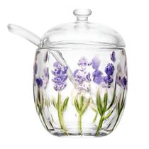 Açucareiro de Vidro com Colher Lavanda Hand Painting Lyor Açucareiro de Vidro com Colher Lavanda Hand Painting Lyor