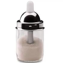 Açucareiro De Vidro Com Dosador 250g Tampa De Aço Inox Forma