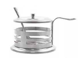Açucareiro De Vidro Com Suporte Inox 250ml - Fratelli Açucareiro De Vidro Com Suporte Inox 250ml - Fratelli