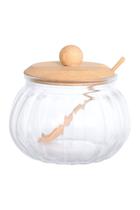 Açucareiro De Vidro Com Tampa De Bambu Doraine 230m