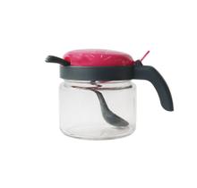 Açucareiro de vidro com tampa e alça de plástico 300 ml