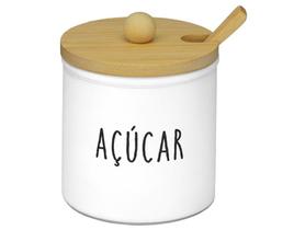 Açucareiro de Vidro e Bambu com Tampa e Colher Hauskraft Doha