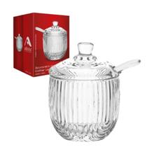Açucareiro De Vidro Pote Porta Açúcar Com Colher E Tampa Laure 220ml Organização Casa Mesa Posta Açucareiro De Vidro Pote Porta Açúcar Com Colher E Tampa Laure 220ml Organização Casa Mesa Posta