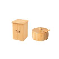 Açucareiro e Caixa de Cha Tampa Bambu Porta Mantimentos Açucareiro e Caixa de Cha Tampa Bambu Porta Mantimentos