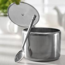 Açucareiro Em Aço Inox Reforçado Com Colher 200ml Ideal Para Servir Café Da Manhã Tarde Açucareiro Em Aço Inox Reforçado Com Colher 200ml Ideal Para Servir Café Da Manhã Tarde