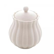 Açucareiro em Porcelana Pétala Branco Matt 10,5x8,5cm Wolff