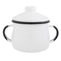 Açucareiro Esmaltado EWEL 380ml Alta Durabilidade Aço Revestido Esmalte Vítreo Design Premium Branco