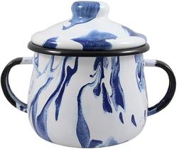 Açucareiro Esmaltado Marmorizado Azul 380 ml - Ewel
